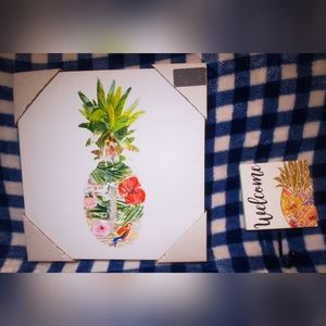 New Pineapple Canvas & Key Hanger Combo